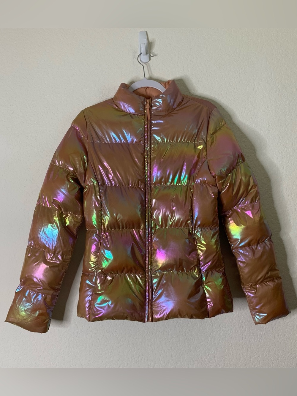 Fabletics womens Palmer shine full zip puffer jacket M